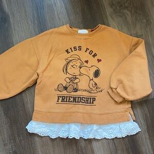 Zara girls sweatshirt Peanuts snoopy